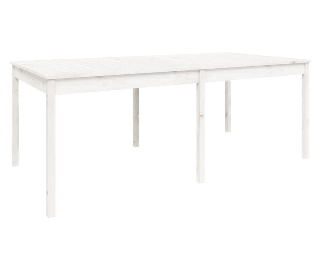 Комплект градински мебели, 11 части, бял, масивна борова дървесина - 8