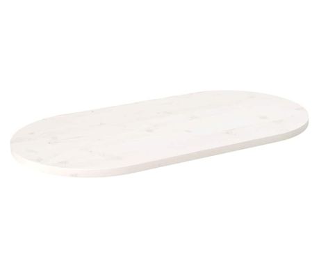 Ploča za stol bijela 110x55x2,5 cm od masivne borovine ovalna