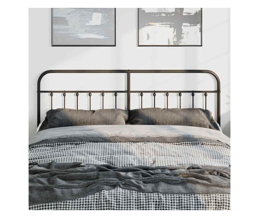 Okvir za krevet od metala, crni, 180 cm - 3