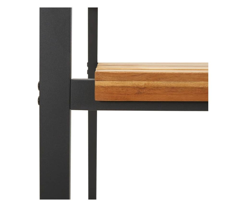 Градински столове за подреждане, 4 бр., масивна акациева дървесина и метал - 6