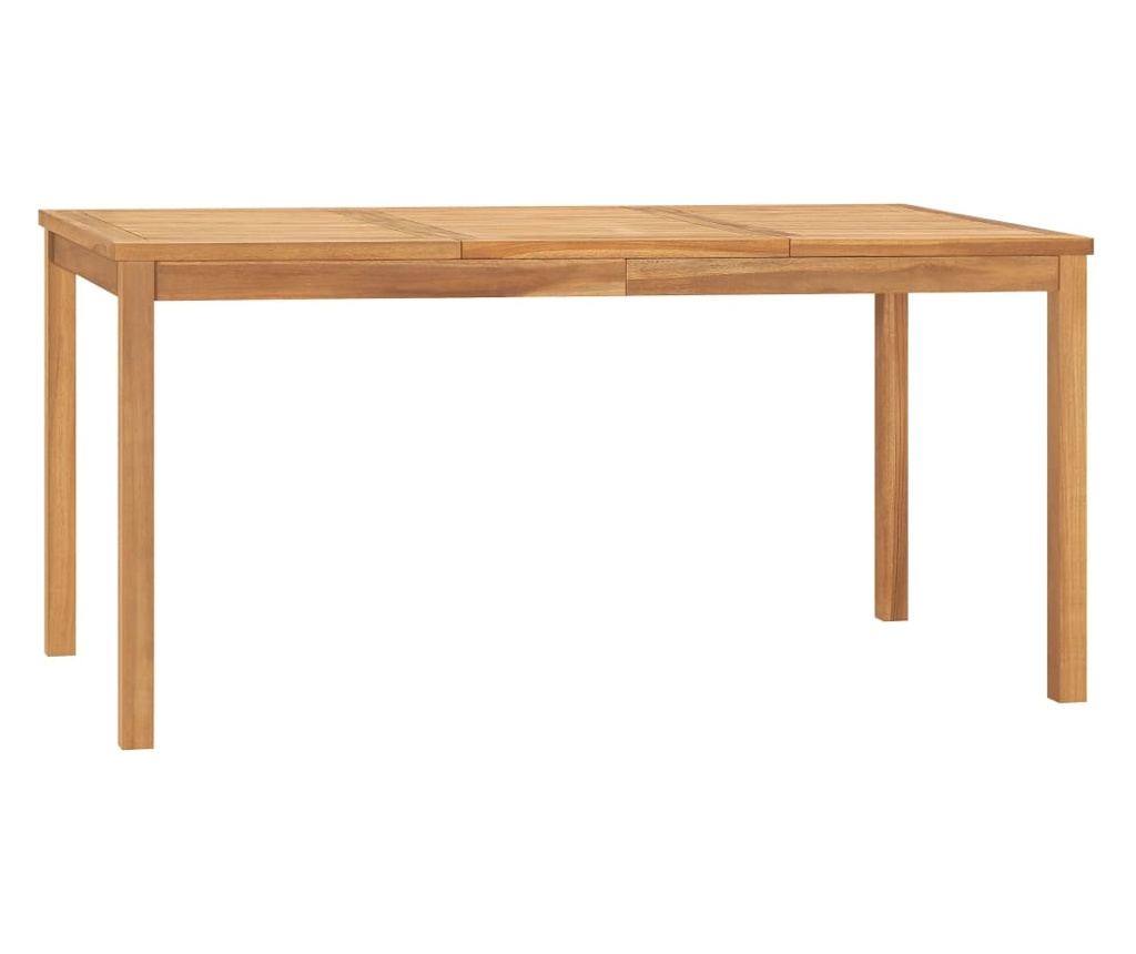 Комплект градински мебели, масивна тикова дървесина, 5 части - 8