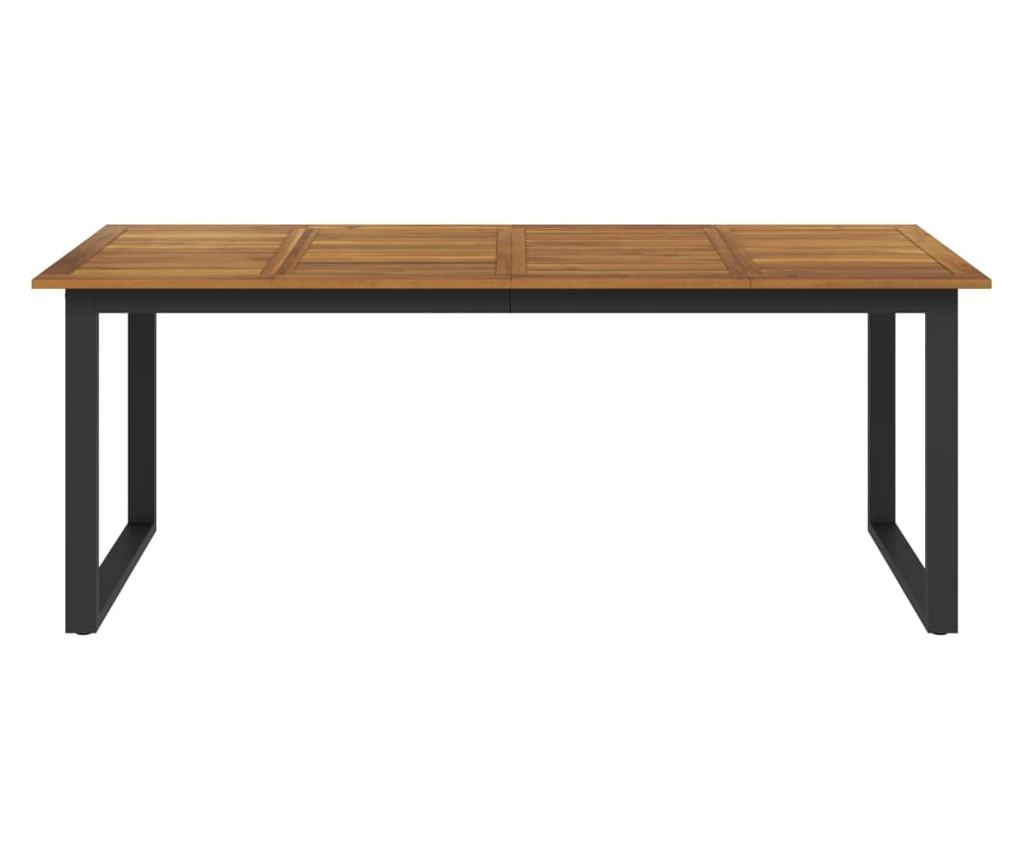 Градинска маса с U-образни крака 200x90x75 см масивна дървесина акация - 3