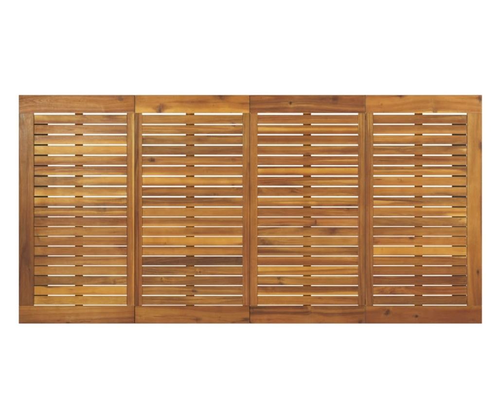 Градинска маса с U-образни крака 200x90x75 см масивна дървесина акация - 5