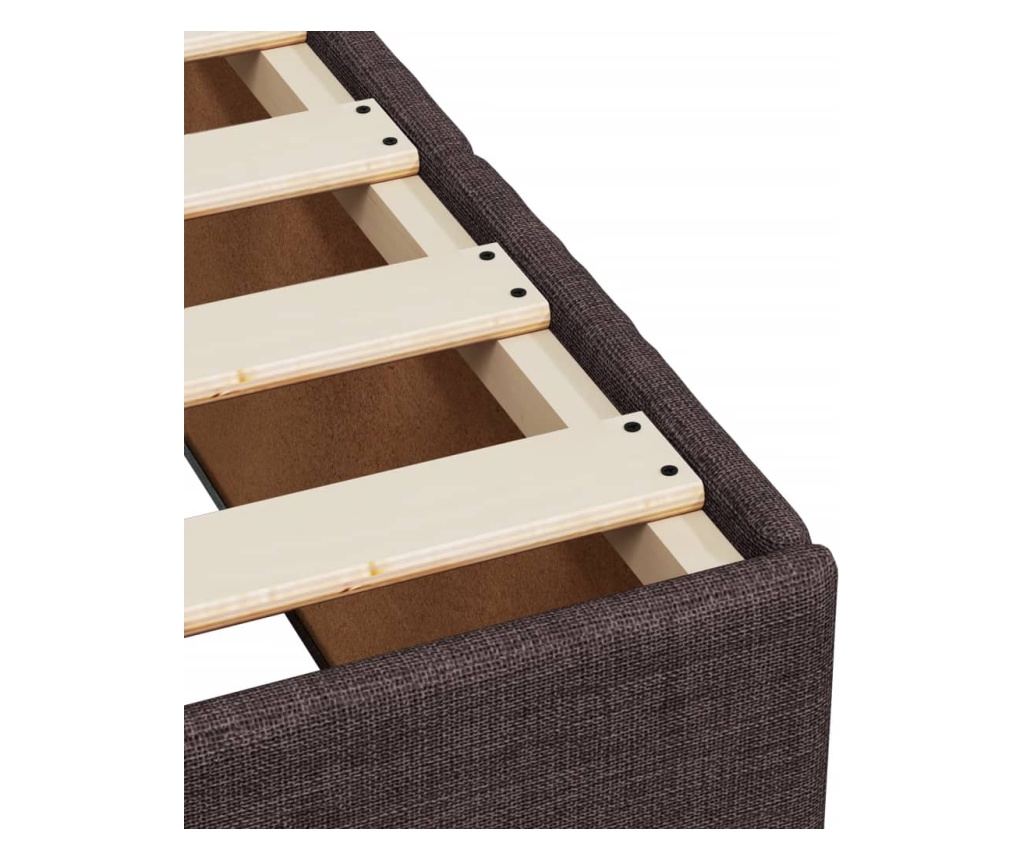 Континентално легло с матрак, тъмнокафяво, 140x200 см, текстил - 11