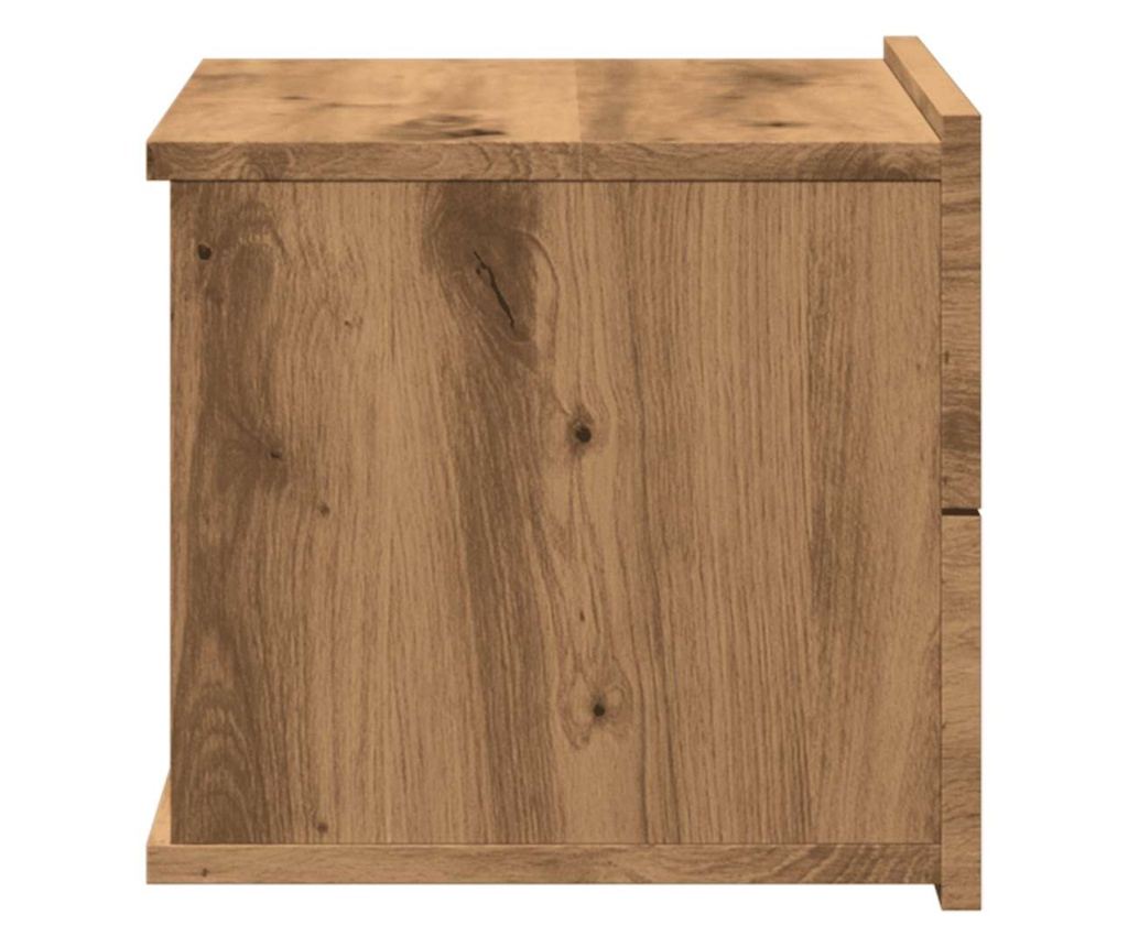 Noćni ormarić za montažu na zid, 2 kom, Artisan Oak, 40x32x30 cm - 6
