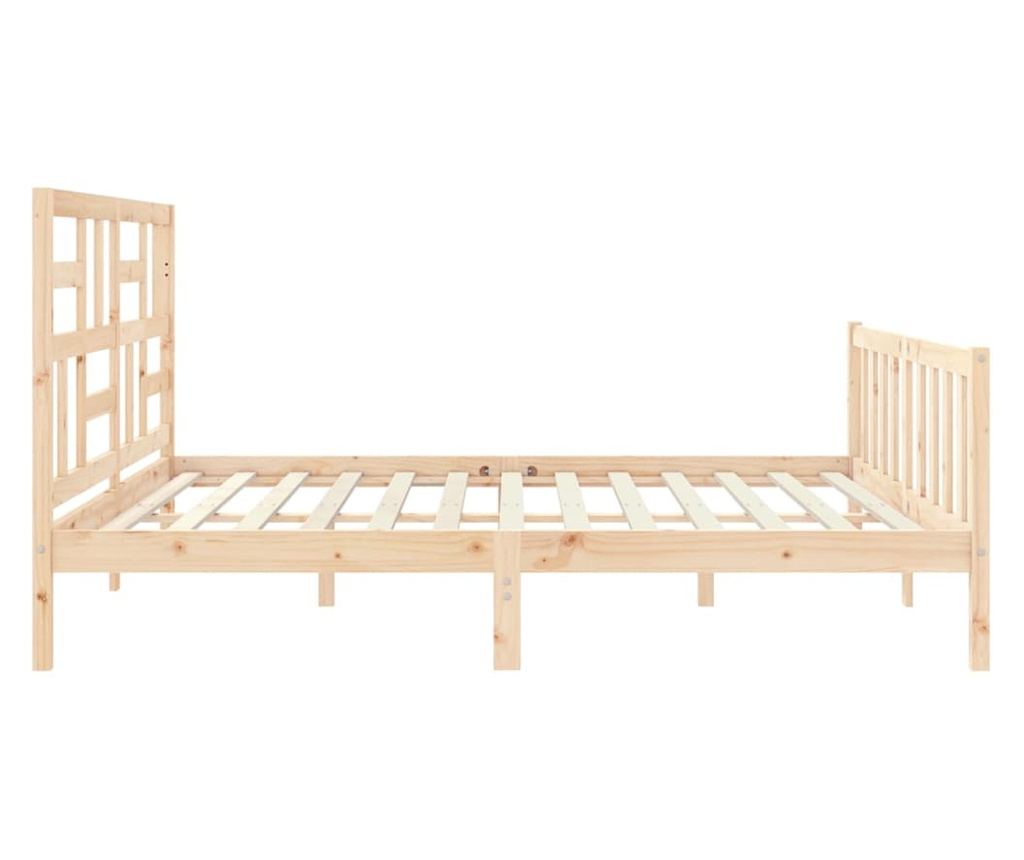 Рамка за легло с табла 200x200 см, масивна борова дървесина - 7