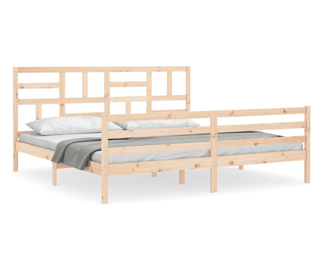 Рамка за легло с табла 200x200 см, масив бор - 2