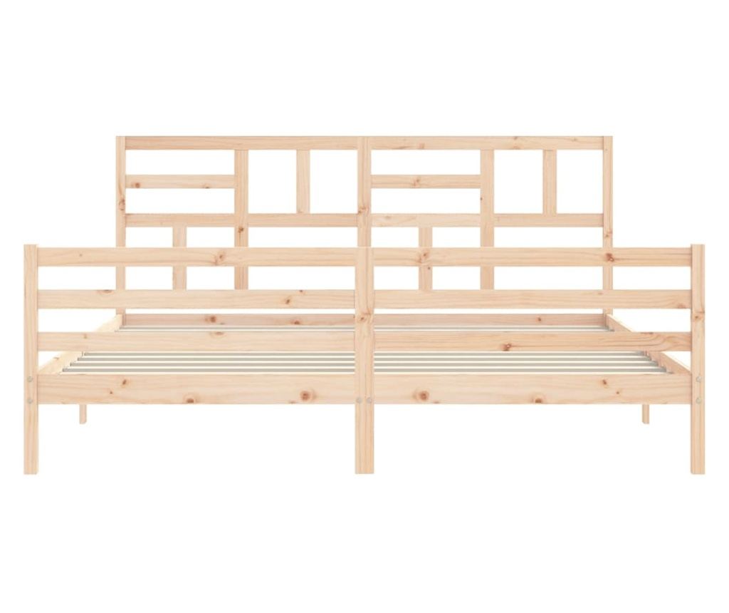 Рамка за легло с табла 200x200 см, масив бор - 6