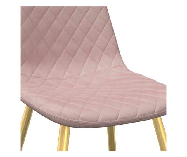 Kuhinjski stoli, komplet 4, roza, žamet