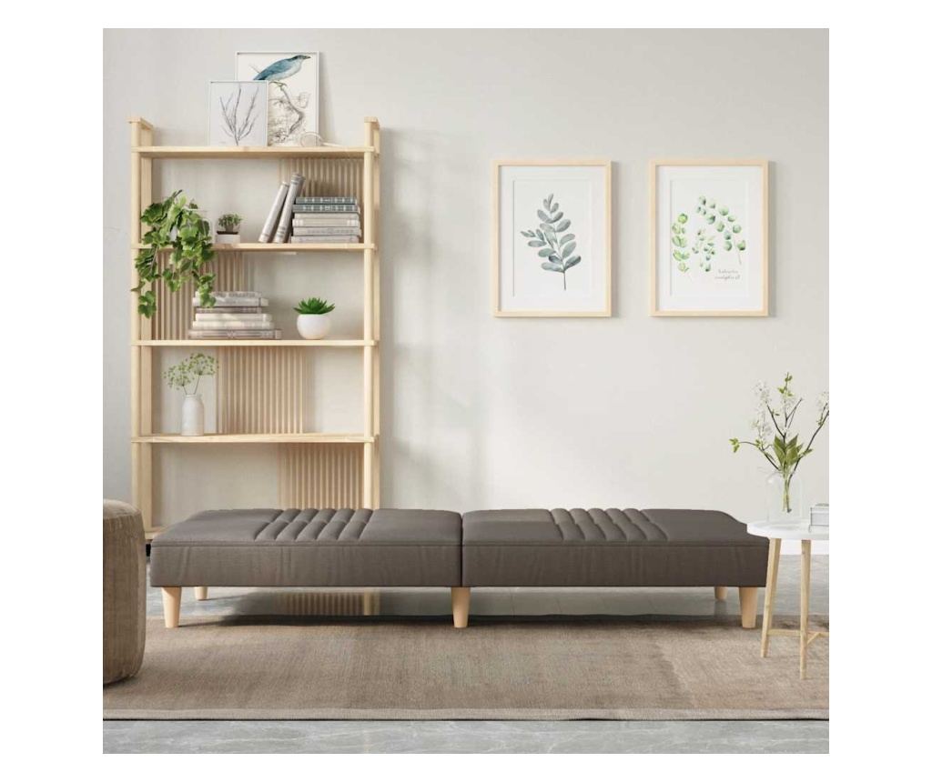 Разтегателен диван, тъмносив, плат - 3