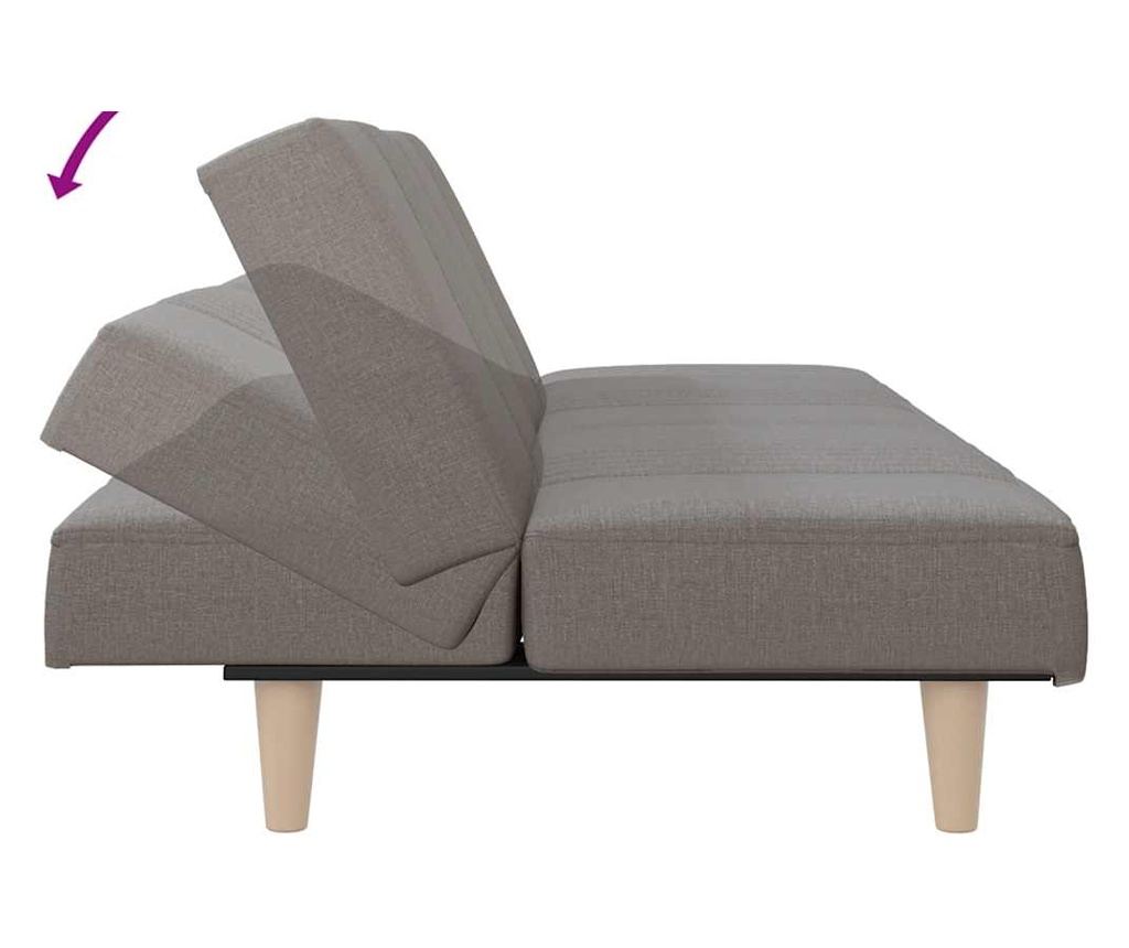 Разтегателен диван, тъмносив, плат - 8