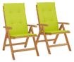 Сгъваеми градински столове с възглавници, 2 бр., Масивно тиково дърво thumbnail 2