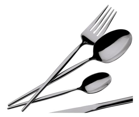 Set pribora za jelo od 24 dijela, 6 osoba, crni s efektom ogledala, Berlinger Haus BH 3069