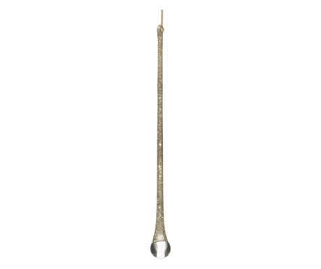 Glob brad model turture de sticla cu sclipici, 25 cm, champagne gold