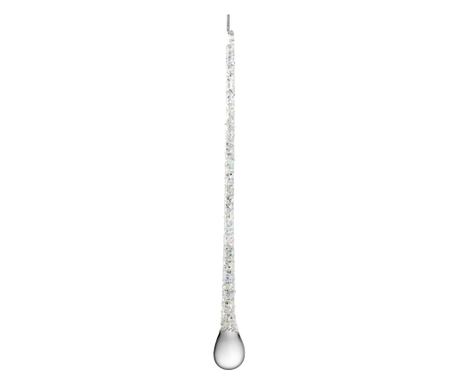 Glob brad model turture de sticla cu sclipici, 20 cm, transparent