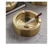 Scrumiera metalica rotunda Pufo Gentle, 12 cm, auriu thumbnail 4