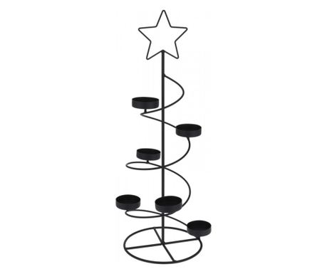Brad Hapy Tree, metal, negru, 18x50 cm