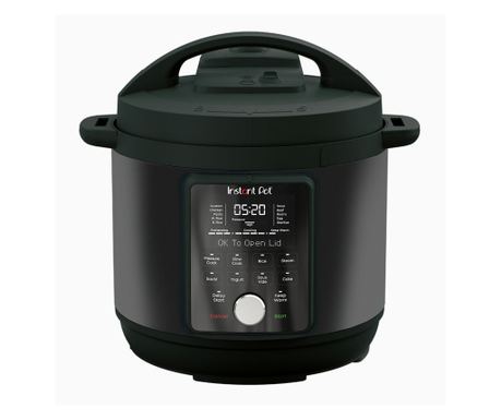 Мултикукър Instant Pot Duo Plus Whisper Quiet 112307901, 1000 W, 5.7 л, 9 програми, Отложен старт, LCD дисплей, Черен