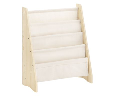 SoBuy Dětský Montessori regál, 4 patra, přírodní dřevo, 63×28×76 cm, KMB50-N