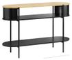Sodobna konzolna miza SoBuy iz svetlega lesa in črne kovine s policami – prostorsko varčna rešitev za hodnik, dnevno sobo ali pi