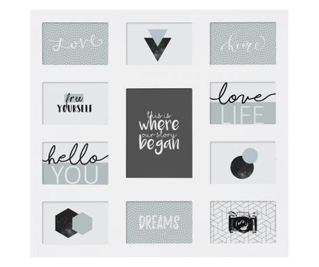 Ansamblu rame foto White Joint, MDF, 55 x 53 cm