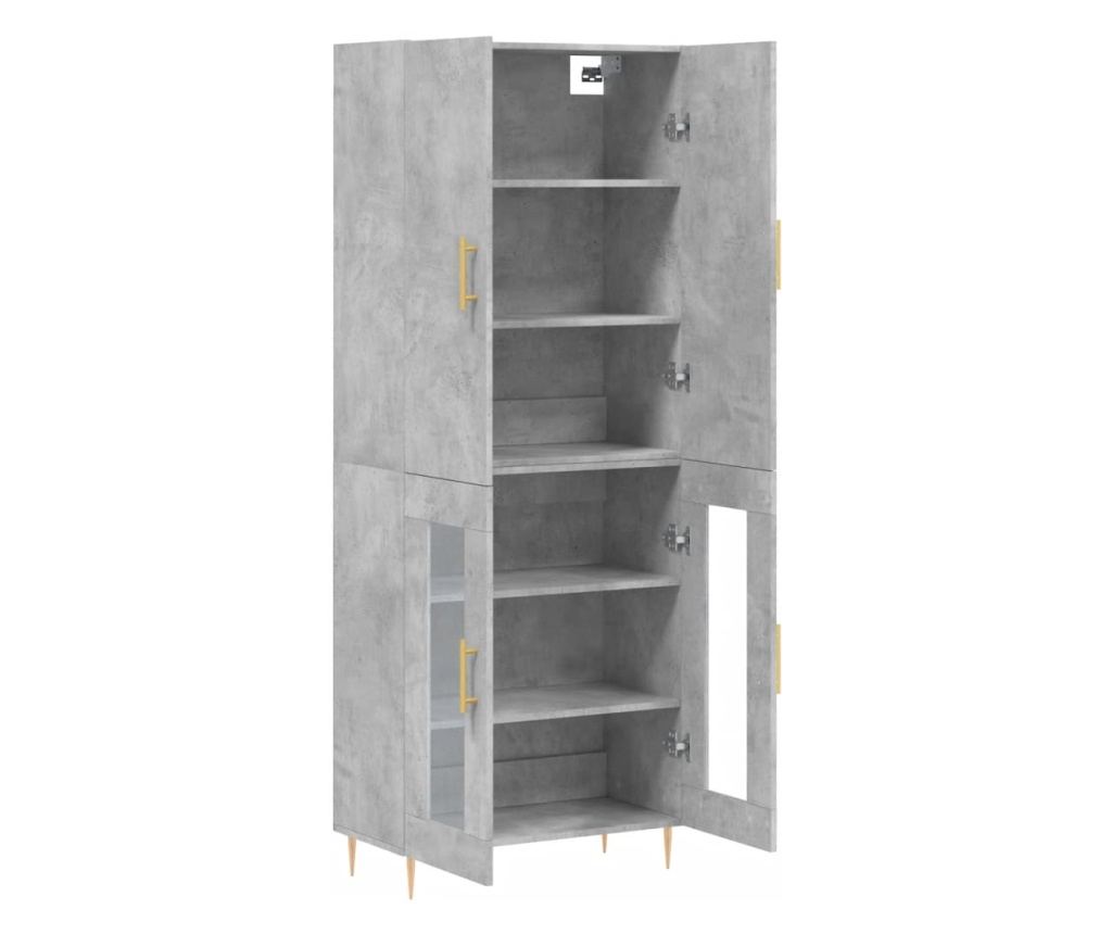 Visoka ormar, siva beton, 69,5x34x180, kompozitno drvo - 4
