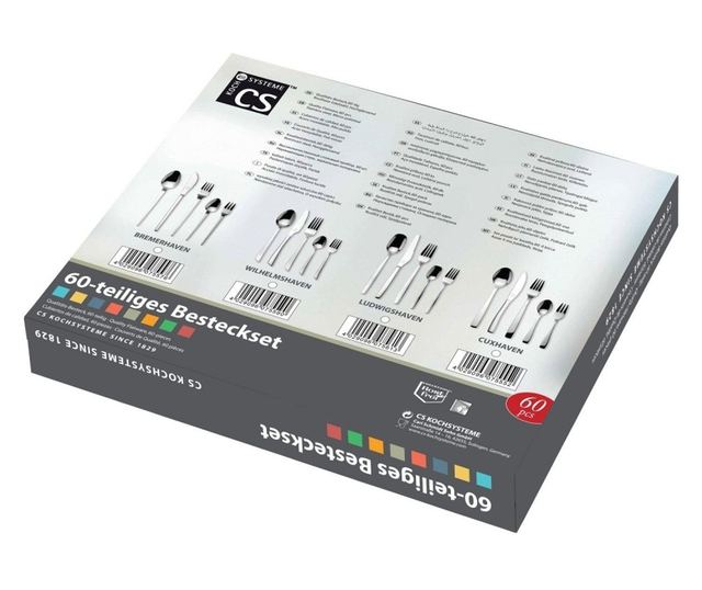 Set 60 tacamuri CS Cuxhaven, inox, 3 mm