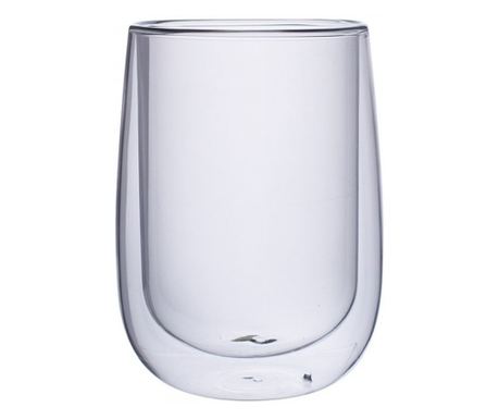 Zestaw 2 szklanek Arlen, podwójne ścianki, szkło borokrzemowe, 9x12,5 cm, 450 ml