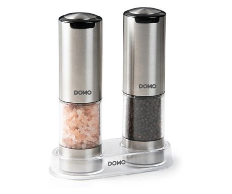 Комплект от 2 преносими мелници за сол и пипер, DOMO, неръждаема стомана