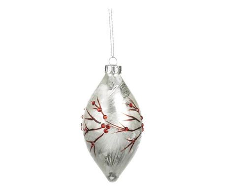 Set 3 globuri brad Frost Berry Silver, sticla, 10 cm