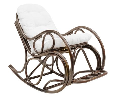 Fotel bujany Agaton, drewno, brązowo-beżowy, 55x130x100/110 cm