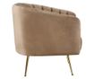 Smeđa baršunasta fotelja Bagy sa zlatnim kromiranim nogama, 78x78x78 cm