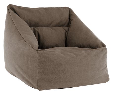 Кафяв пуф/кресло тип "боб" Urason от плат, 80x80x80 см