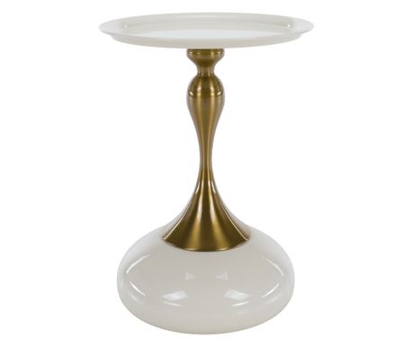 Kovinska mizica Fej Ivory Gold, 38,3x53,5 cm