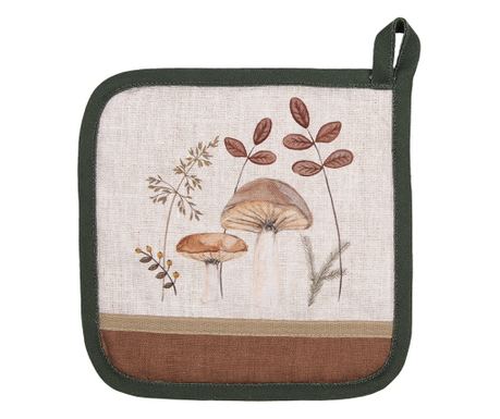 Többszínű szövet hőálló alátét - Gomba mintás - 20x20 cm