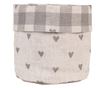 Cos bumbac bej gri Inimioare Ø 15x16 cm thumbnail 1