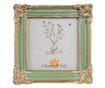Зелена и златна полирезинова рамка за снимки за маса/стена, 13x2x13 см / 10x10 см