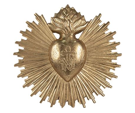 Zlatá polyresinová nástěnná dekorace 17x2x16 cm