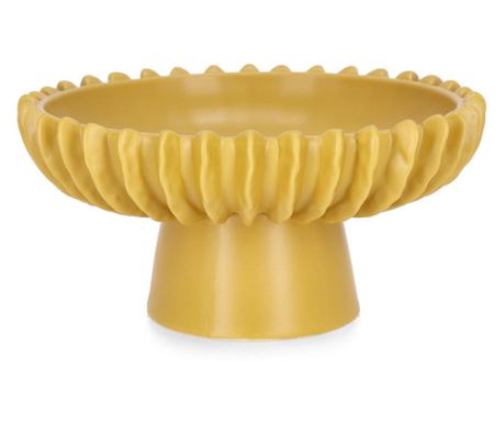 Okrasna keramična posoda oker barve Eldar Ø26x13,5v