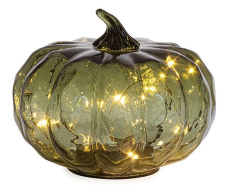 Dovleac decorativ sticla verde leduri Ø15x12h