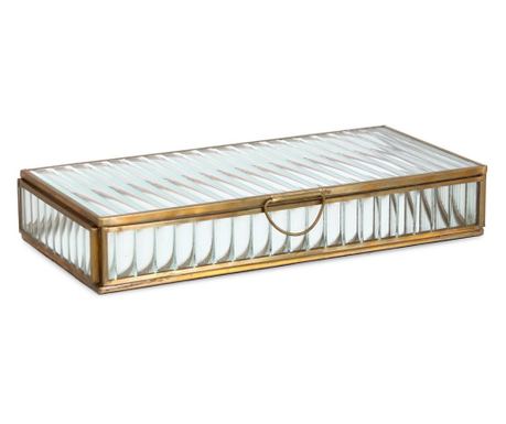 Škatla za nakit Tehri Gold Metal Glass 25x12,5x4h