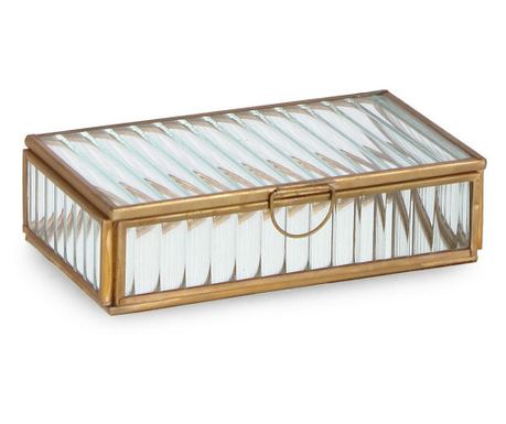 Škatlica za nakit Tehri Gold Metal Glass 18x10,5x4,5v