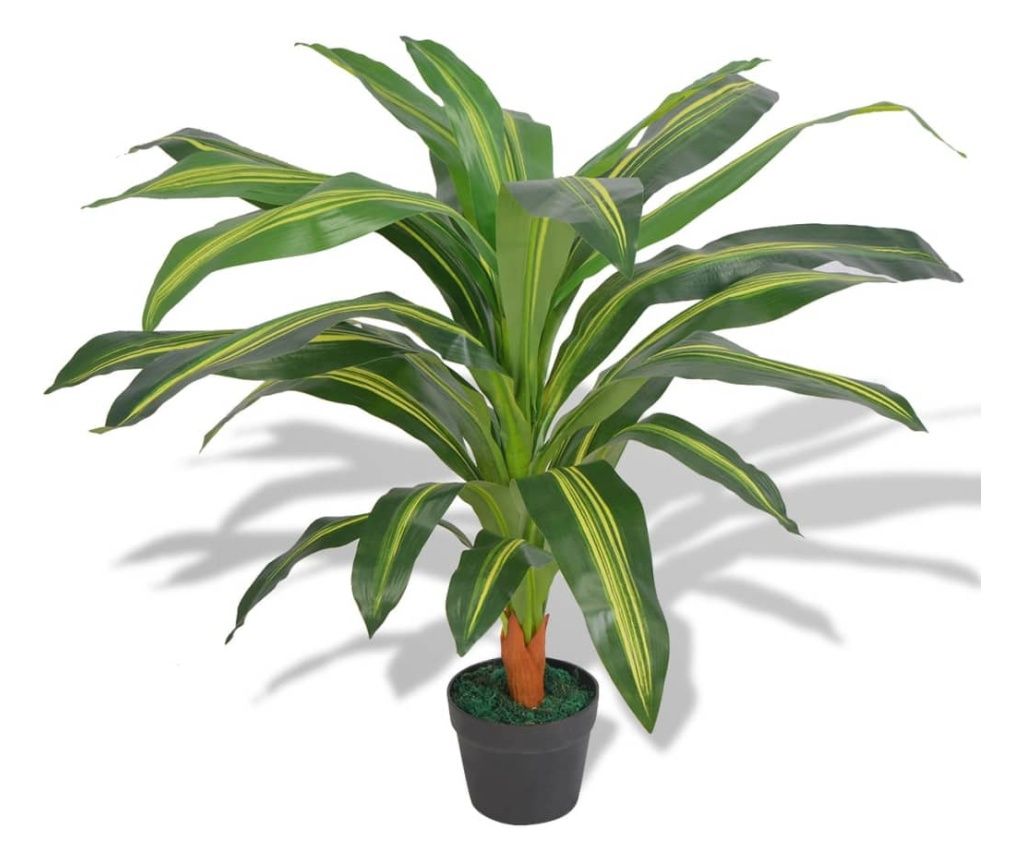 Plantă Dracena artificială cu ghiveci, 90 cm, verde