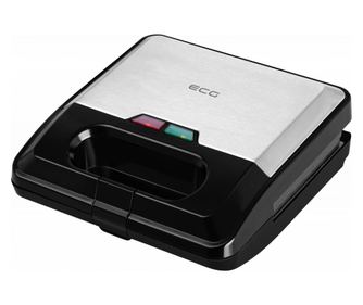 Sandwich-maker ECG S3173 3in1 Triangle, 750W, 3 tipuri de placi detasabile, negru-otel inoxidabil