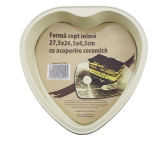 Форма за печене във формата на сърце 27.5x26.5x4.5 см с керамично покритие