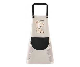 Sort de bucatarie Pufo Little Bear, sort pentru gatit, marime universala, crem/negru