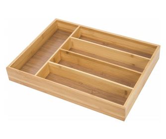 Organizator tacamuri Pufo Cuisine din lemn de bambus cu 5 compartimente, 37 x 25 cm