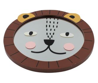 Okruglo ogledalo životinja 16x16 cm lav