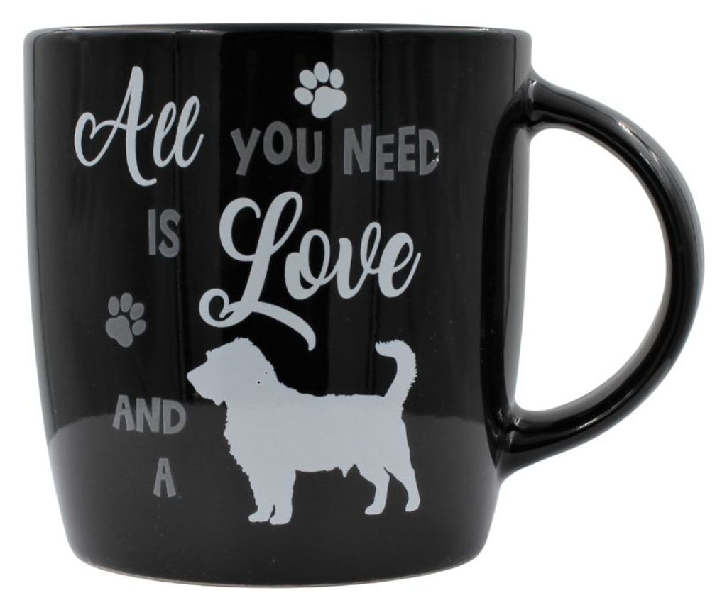 All you need black ceramic mug