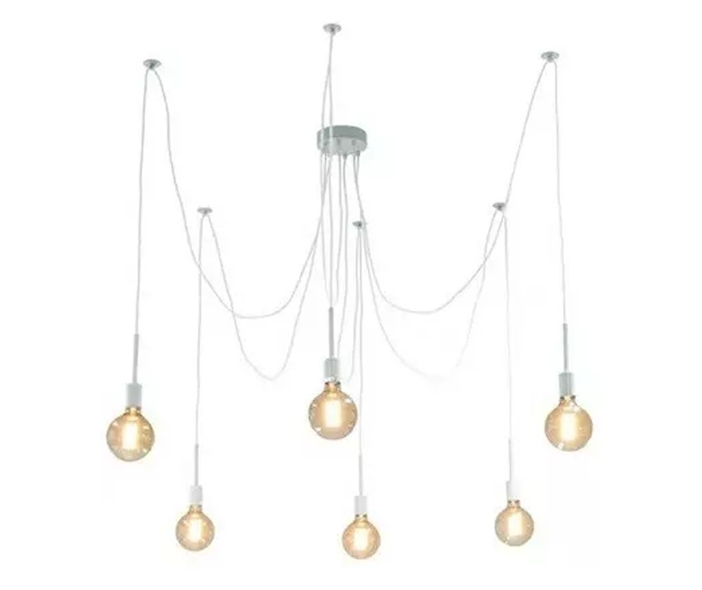 Spider Chandelier with 6 E27 Lights, 115 cm, White
